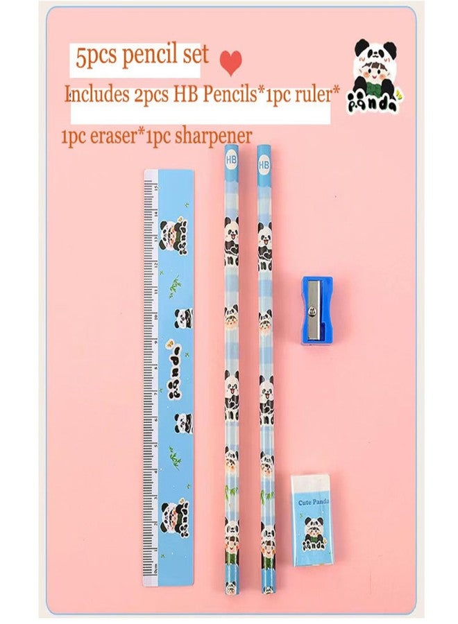 Tusmad Birthday Party Return Gifts - Mix Stationery Kit for Kids (Pack of 12) - Fancy Printed Ruler, 2 Pencils, Sharpener & Eraser Set in Charming Gift Box Multicolor - Image 4